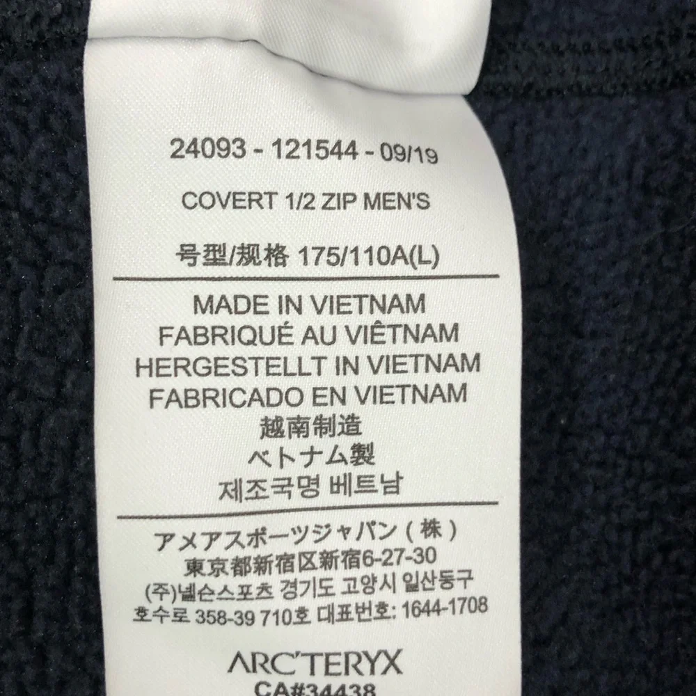 Arc'teryx “Covert” Men's Half-Zip Fleece, size L in Dark Blue - Picture 10 of 10